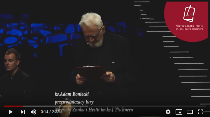 Ks. Adam Boniecki ogłasza laureatów Nagrody i. ks. Tischnera